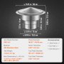 VEVOR Chimney Cover Stainless Steel 304 Chimney Cowl 300x300x220mm Chimney Cover Rain Cowl Chimney Cowl Φ150mm Plate Diameter Chimney Cowl compatible with different types of chimneys