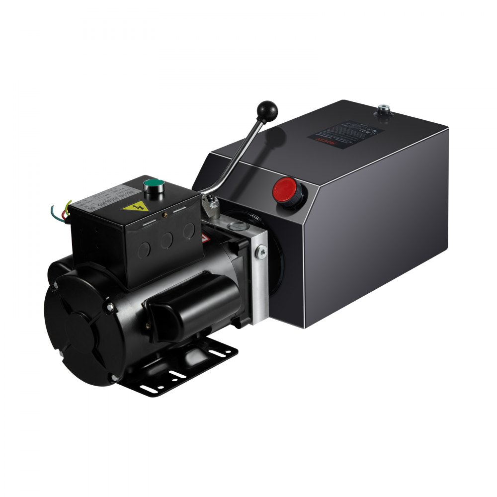 VEVOR Hydraulische pomp Hydraulisch aggregaat 220V Hydraulisch aggregaat 2200W, Enkelwerkende hydraulische pomp Hydraulisch aggregaat, 3,75 gal tank Handpomp Hydraulisch aggregaat, voor liften, heftrucks etc.