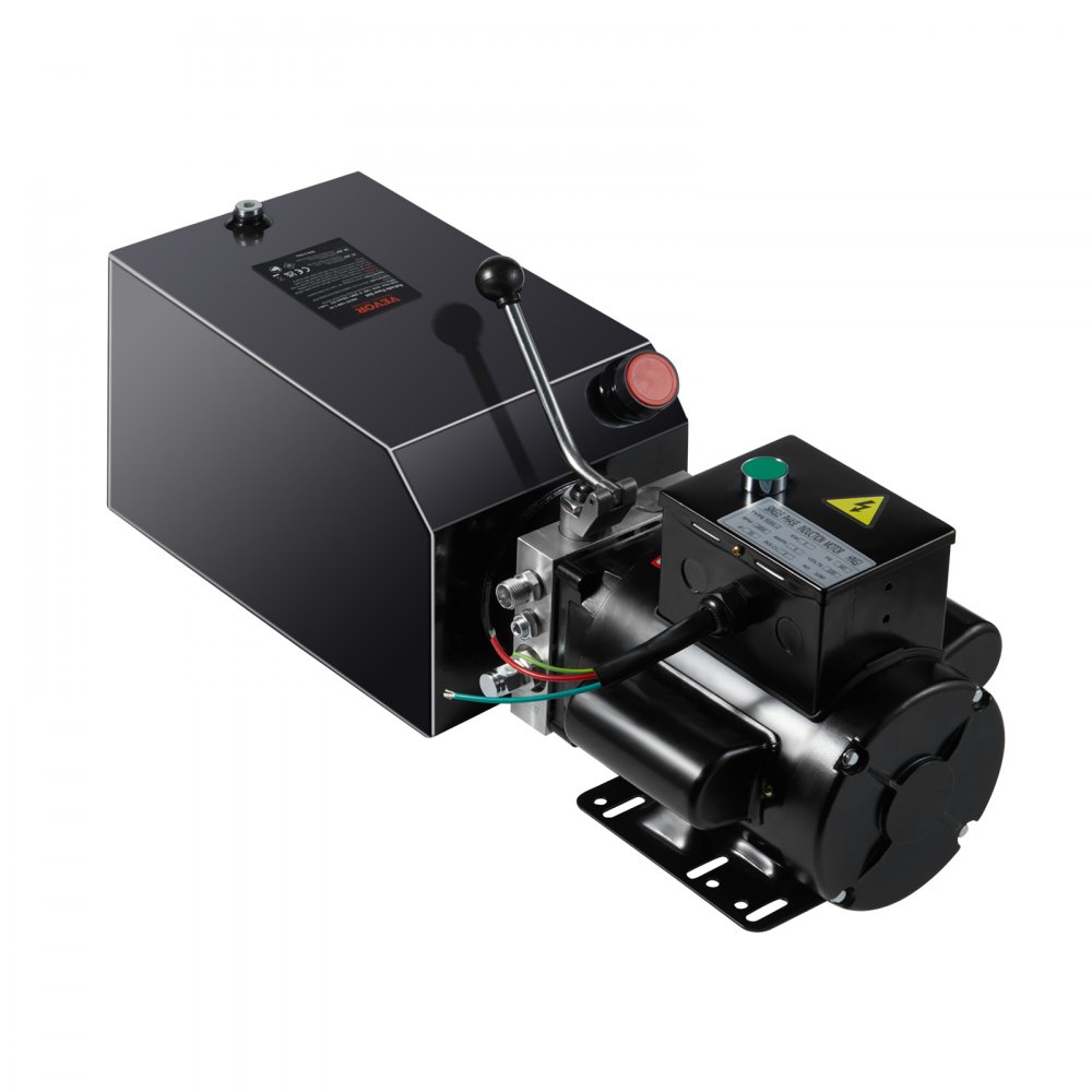 VEVOR Hydraulische pomp Hydraulisch aggregaat 220V Hydraulisch aggregaat 2200W, Enkelwerkende hydraulische pomp Hydraulisch aggregaat, 3,75 gal tank Handpomp Hydraulisch aggregaat, voor liften, heftrucks etc.