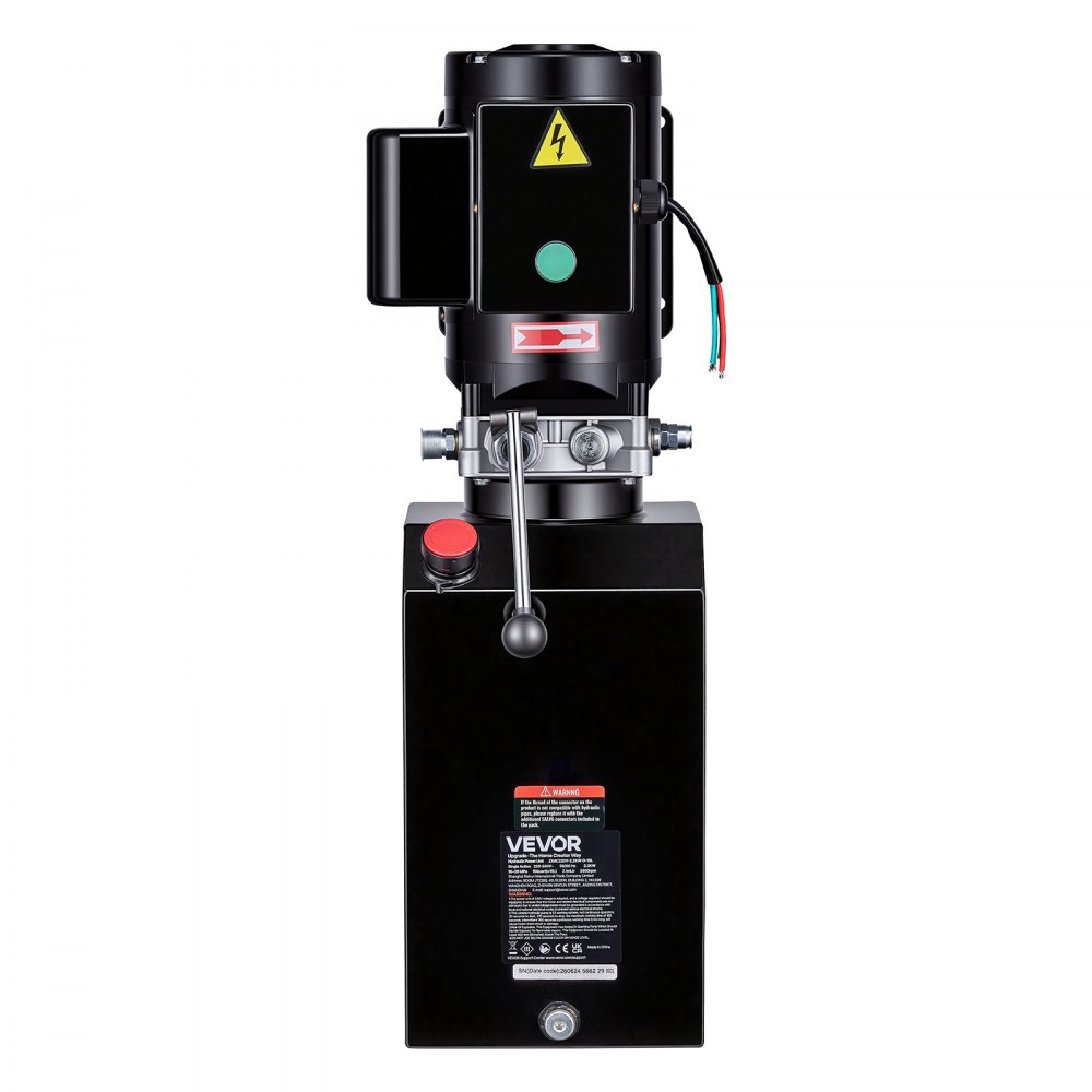 VEVOR elektrische hydraulische pomp voor kipperaanhangers 220-240 V AC 2,2 kW 15 L enkelwerkend, maximale reactiedruk 22 MPa, debiet 6,3 l/min, hydraulische unit voor autoliften (verticale montage)