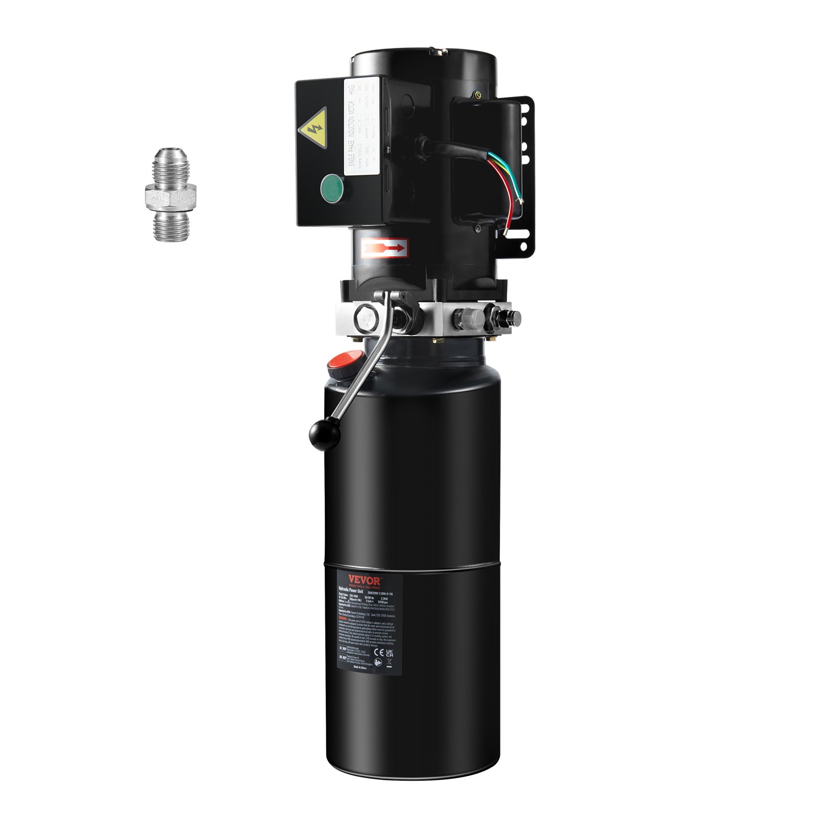 VEVOR Hydraulische pomp Hydraulisch aggregaat 220V Hydraulisch aggregaat 2200W, Enkelwerkende hydraulische pomp Hydraulisch aggregaat, 2,5 gal tank Handpomp Hydraulisch aggregaat, voor liften, heftrucks etc.