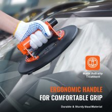 VEVOR zuignap gemaakt van NBR glasheffer φ254mm vacuümheffer draagvermogen 120-449kg glazen zuignap bedrijfstemperatuur -20-60℃ platenheffer vacuümzuignap met stalen handgreep incl. opbergdoos handschoenen