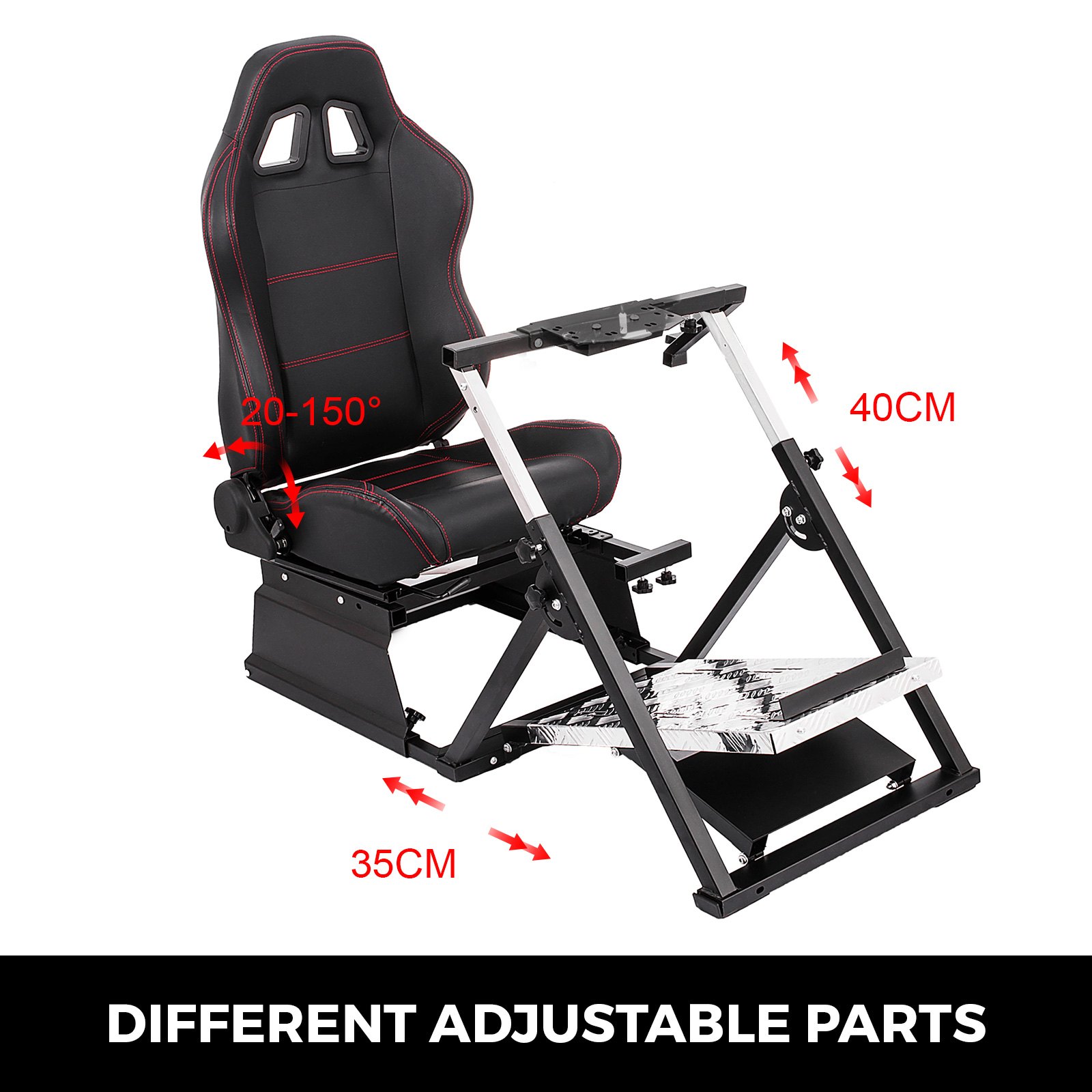 VEVOR V2 GT Adjustable Racing Seat Gaming Chair Thrustmaster Wheels T500 RS and Logitech Wheels G27, G29, G920 Racing Simulator Cockpit
