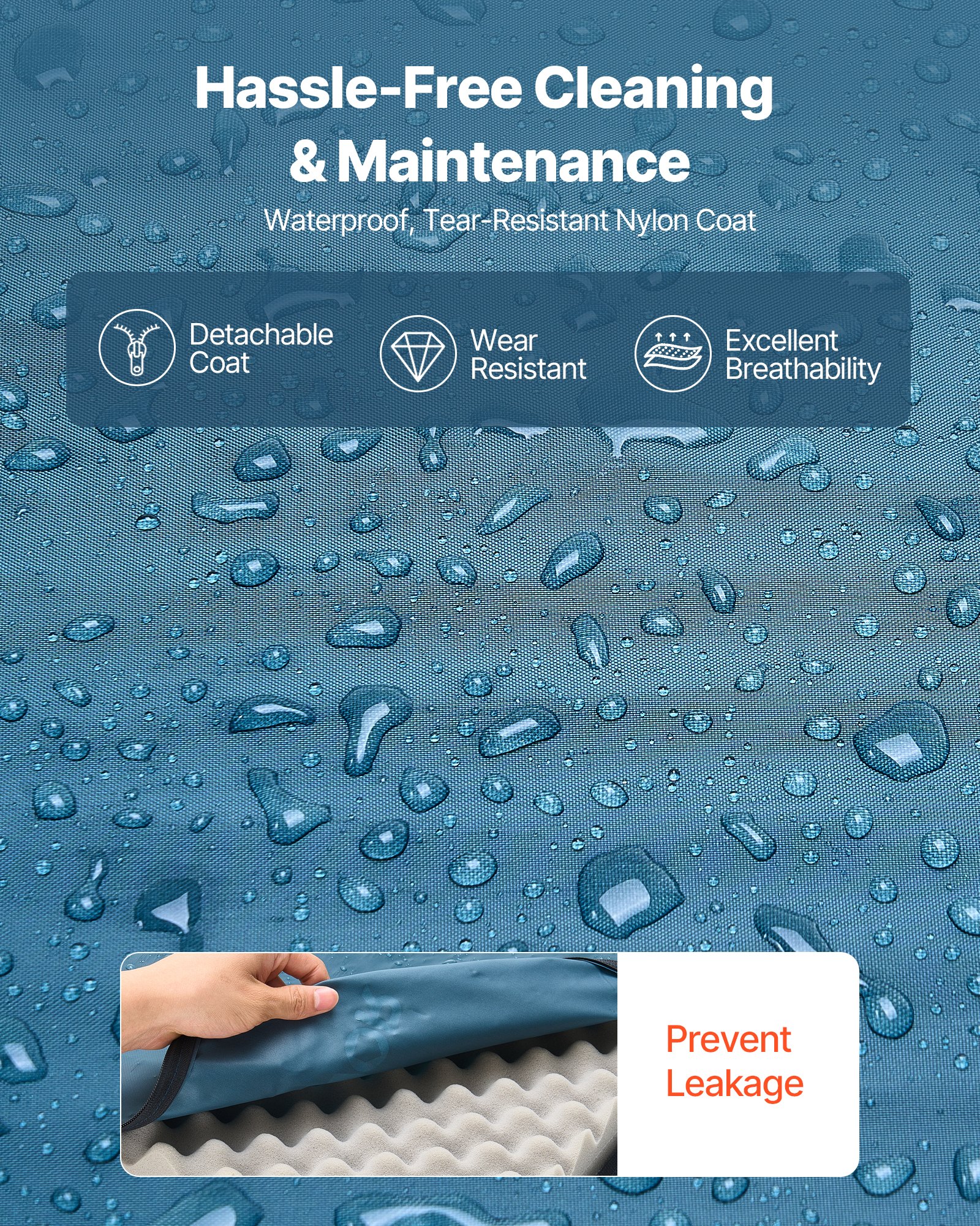 VEVOR Hospital Bed Mattress, 300 lbs Load, Long Term Care Pressure Redistribution Medical-Grade Dual Layer Foam Mattress, Waterproof for Bedsore Treatment Nursing Homes and Home Care, 34 x 76 x 3.5 in