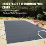 VEVOR Pool Safety Cover Fits 12x22ft Rectangle Inground Pools, Safety Pool Cover with Drainage Holes, Solid PVC Pool Cover for Swimming Pool, PVC Winter Safety Cover, Dark Grey