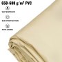 VEVOR Pool Safety Cover Fits 12x25ft Rectangle Inground Pools, Safety Pool Cover with Drainage Holes, Mesh Pool Cover for Swimming Pool, PVC Winter Safety Cover, Beige