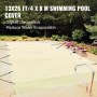 VEVOR Pool Safety Cover Fits 12x25ft Rectangle Inground Pools, Safety Pool Cover with Drainage Holes, Mesh Pool Cover for Swimming Pool, PVC Winter Safety Cover, Beige