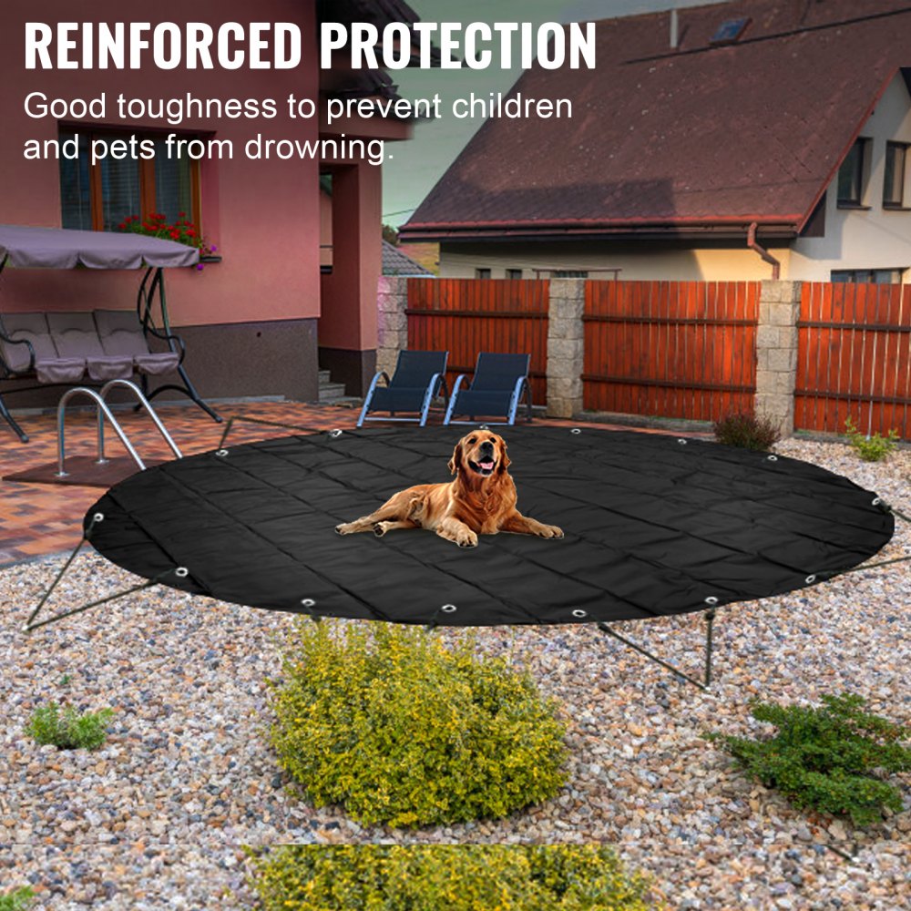 Vevor Zwembadafdekking Afdekking Voor Buitenzwembad 5 M In Diameter, Zwart
