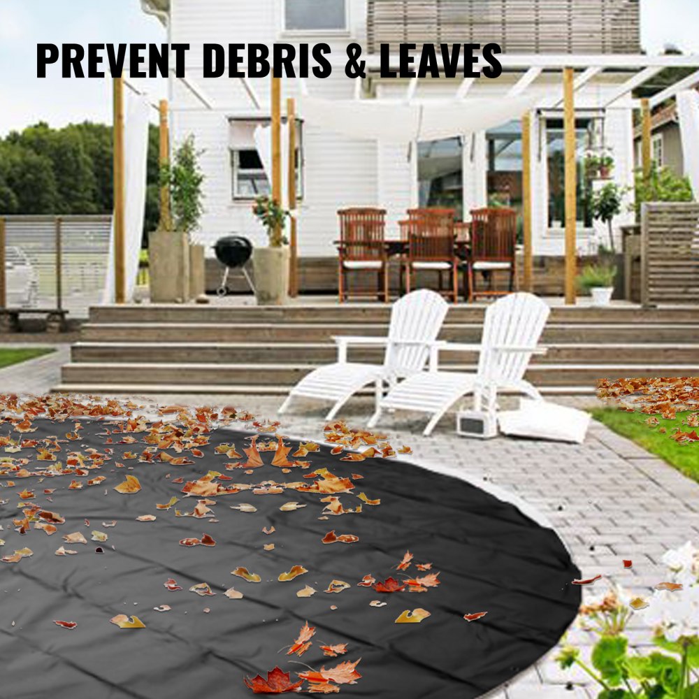 Vevor Zwembadafdekking Afdekking Voor Buitenzwembad 5 M In Diameter, Zwart