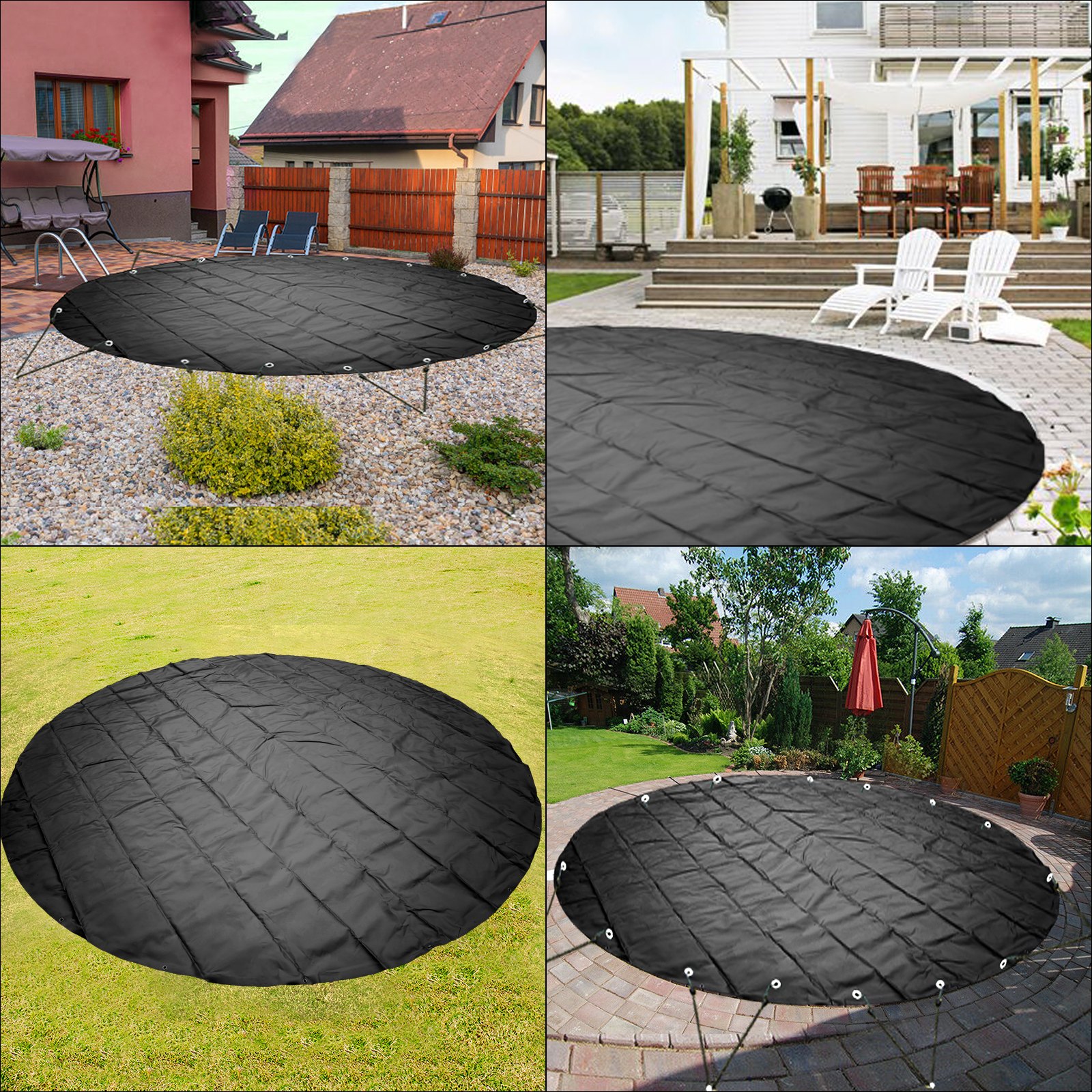 Vevor Zwembadafdekking Afdekking Voor Buitenzwembad 5 M In Diameter, Zwart