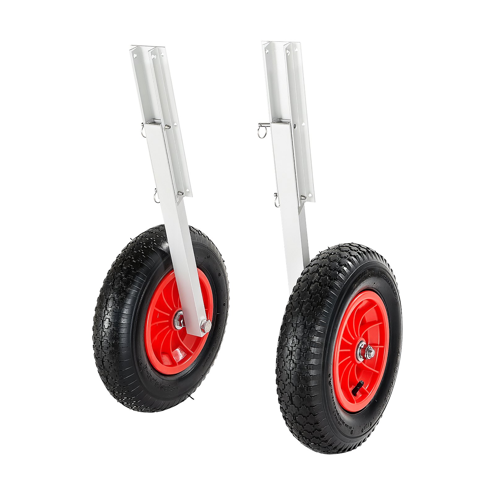 VEVOR Boat Launching Wheels, 136.1 kg Load Capacity, 381 mm Aluminium Alloy Transom Wheel with Inflatable Rubber Tires, Folding Launch Wheels with 4 Quick Release Pin, Fit 4.5m Inflatable Fishing Boat
