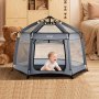 VEVOR Baby Playpen, Pop Up Toddler Playpen with Canopy, Indoor & Outdoor Portable Play Yard for Babies Toddlers with UPF 50+ Sunshades & Travel Bag for Home Park Beach, Foldable and Lightweight