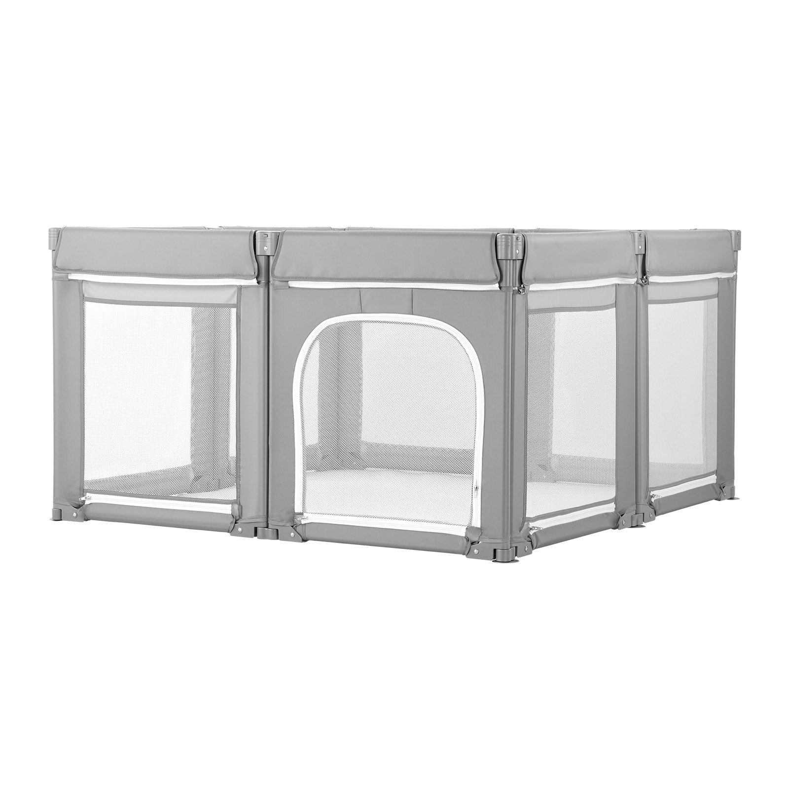 VEVOR Baby Playpen, 47.2″ x 47.2″ Foldable Toddlers Playpen, Indoor/Outdoor Baby Fence Play Yard with Zippered Door & Soft Breathable Mesh, No-Gap Toddlers Activity Center for 6 -24 Months Babies