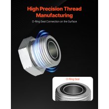VEVOR 72-delige ORFS O-ring plugdopset hydraulische afdichtingsfittingen 4-16