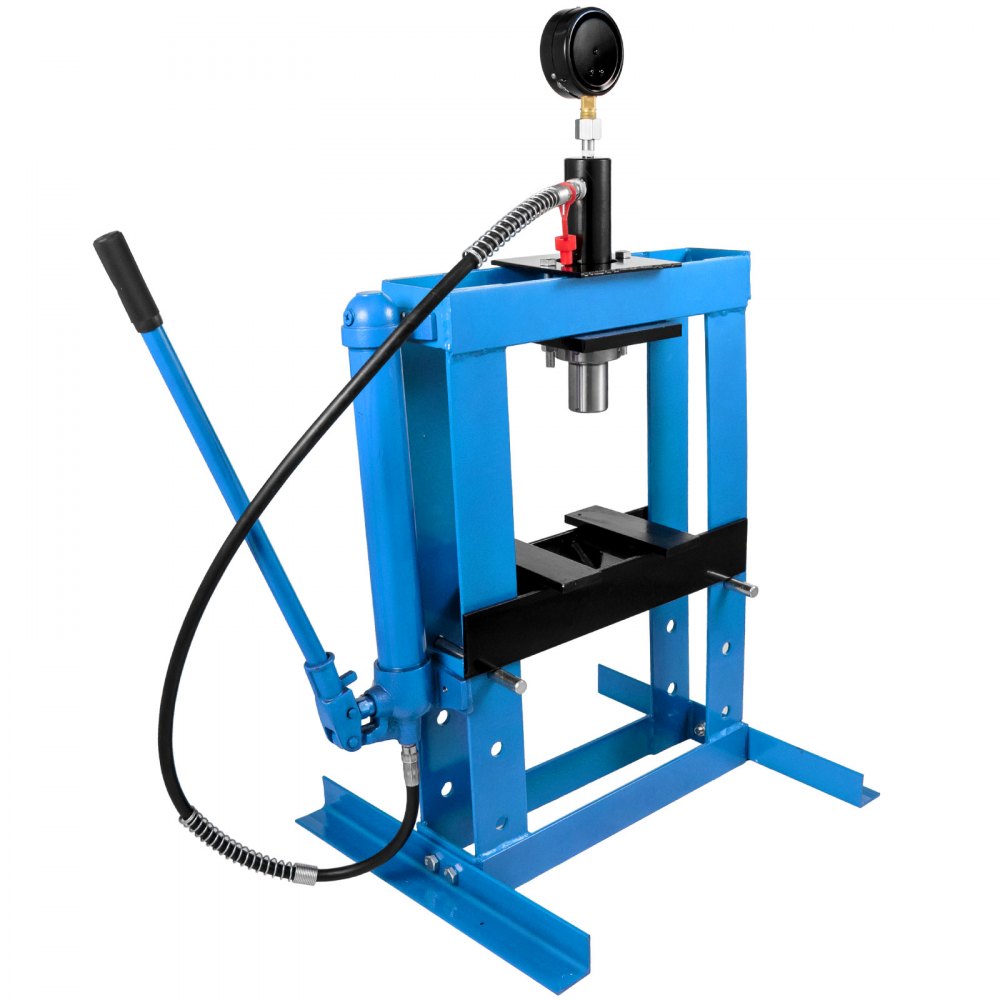 Hydraulische persset 22046 lb (ca. 10 t) framepersset met manometer blauw
