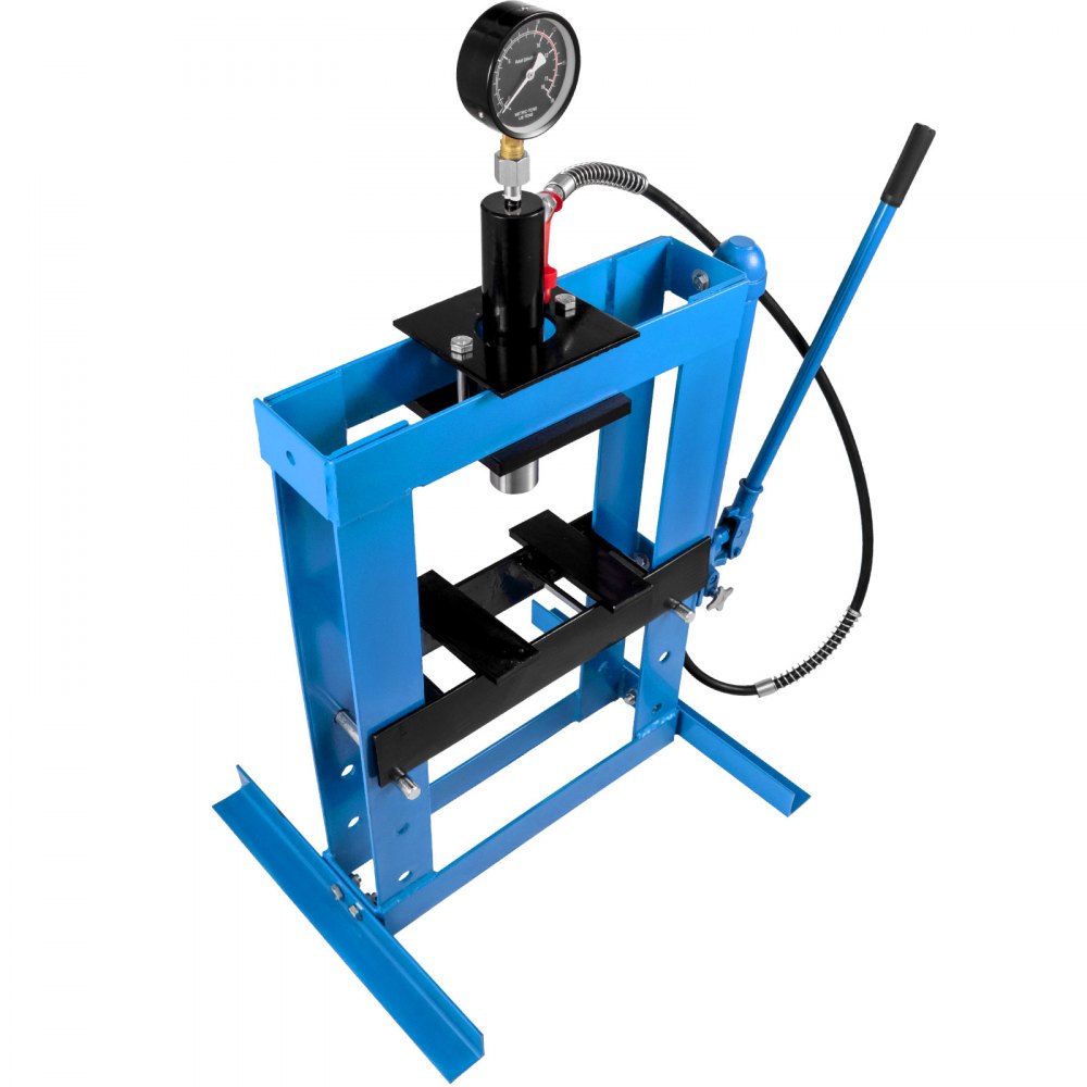 Hydraulische persset 22046 lb (ca. 10 t) framepersset met manometer blauw