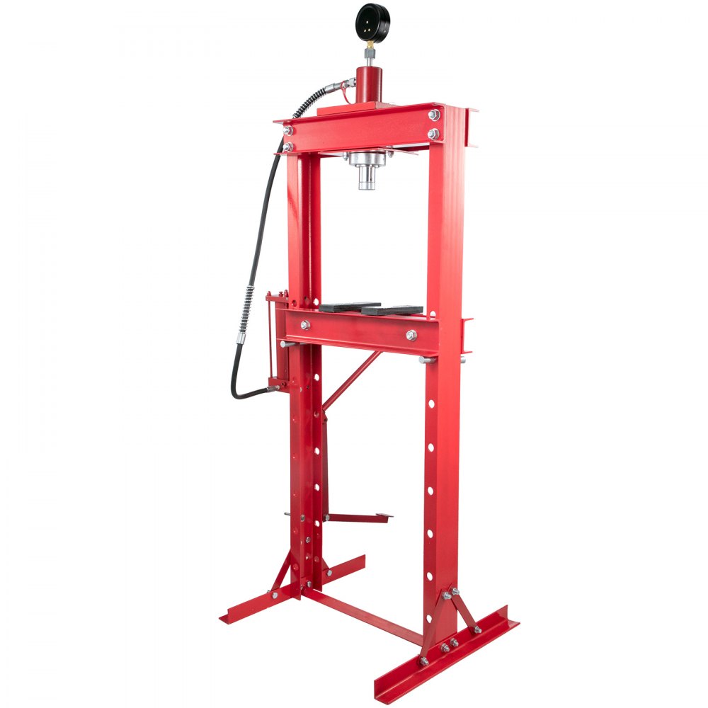 Husuper Hydraulic Press 20 Ton Shop Floor Press with Pedal Pump & Manometer, Heavy Duty Bottle Jack Pressing Plates Bearing H-Frame 44000 lb, Hydraulic Workshop Press Garage Floor-Standing