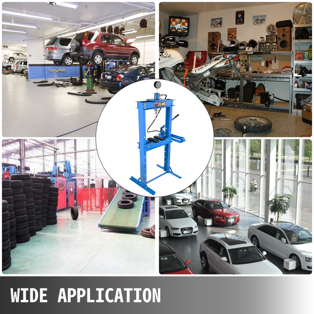 VEVOR  20 tons / 20000 kg (44000 lb) Hydraulic Shop Press Floor Press with Pump and Manometer,Heavy Duty Bottle Jack Pressing Plates