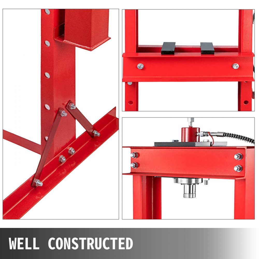 Vevor Hydraulische Pers Hydraulische Werkplaatspers 30 Ton Bench Top Mount Rood