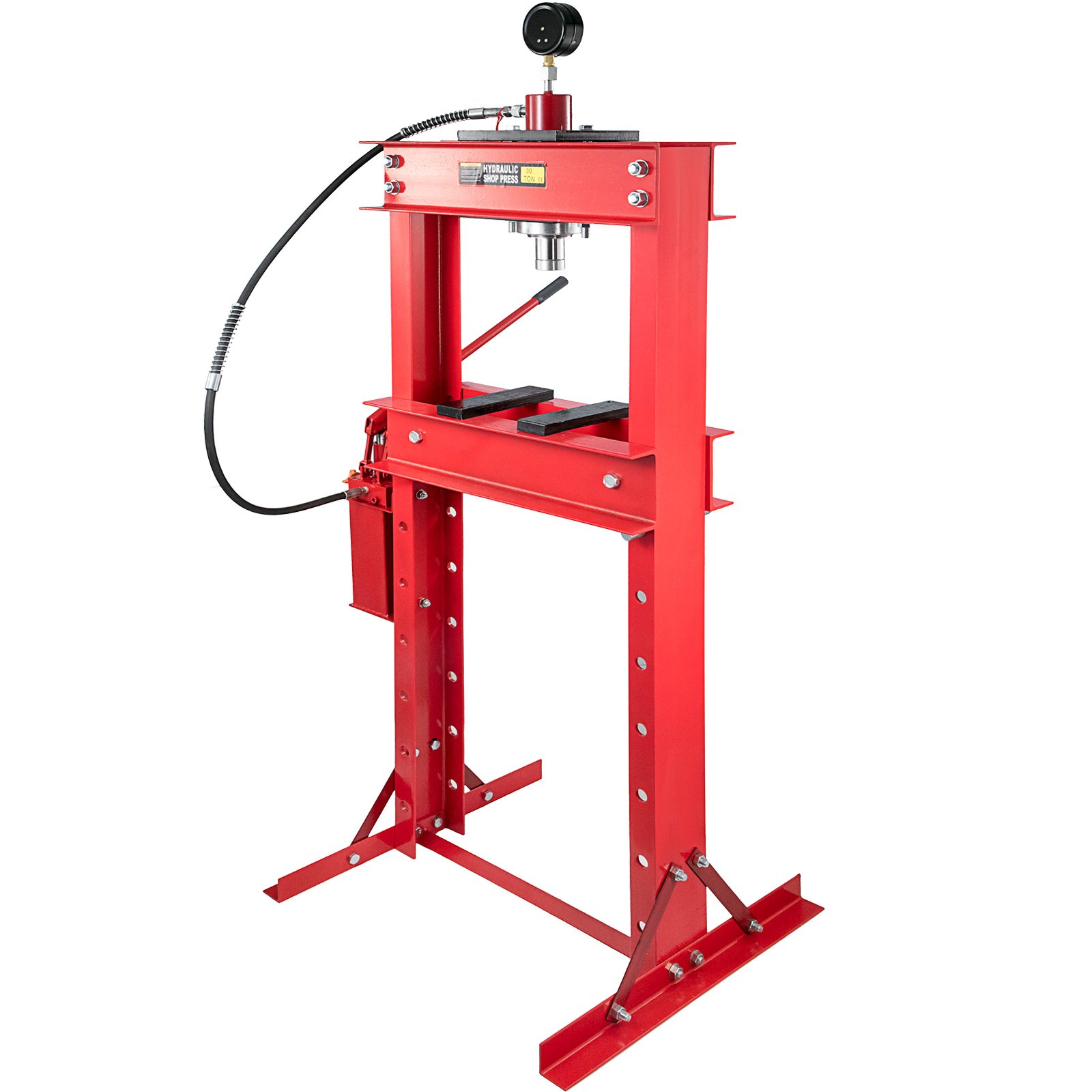 Vevor Hydraulische Pers Hydraulische Werkplaatspers 30 Ton Bench Top Mount Rood
