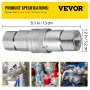 VEVOR Spherical Face Hydraulic Couplers, 1/2" Body and 1/2" NPT Thread, Quick Connect Couplers for Skid Steer Loader, 4061 PSI Hydraulic Fittings, 2 Sets Hydraulic Couplers