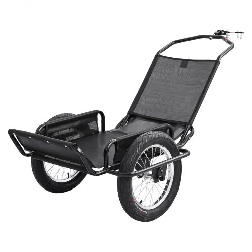 VEVOR Fietsaanhanger, bagageaanhanger, transportaanhanger voor offroadgebruik, 145 kg, koolstofstaal en PVC-gaasdoek, met 8 reflectoren, opvouwbaar ontwerp, voor wielen van 22-28 inch, fietskar voor alle terreinen.