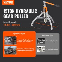 VEVOR bearing puller tool 15 t, two-jaw & three-jaw ball bearing puller inside outside 304.8 mm max. spread, parallel puller bearing puller set automotive puller tool hydraulic