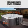 hot tub with VEVOR hot tub cover lift, standard length center crossbar fits various rectangular tubs.