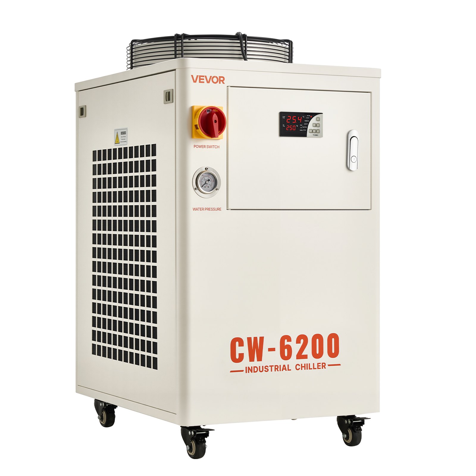 VEVOR industriële waterkoeler, 5 kW, waterkoelsysteem met compressor, tankinhoud 15 liter, max. debiet 70 l/min, industriële waterkoeler voor CO2-laserbuisgraveer- en snijmachines.