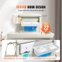 VEVOR Wall-Mounted Baby Changing Station, Horizontal Foldable Diaper Change Table with Safety Straps and Hanging Rods, Use in Commercial Bathrooms,  Daycare Centers for Newborns & Infant