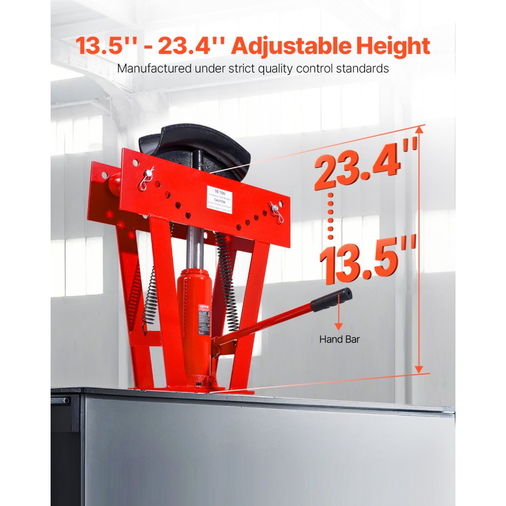 VEVOR hydraulische pijpenbuiger, 16 ton pijpenbuiger met 8 matrijzen (1/2, 3/4, 1, 1-1/4, 1-1/2, 2, 2,5, 3 inch), 90-180° verstelbare rollen voor het buigen van diverse metaalsoorten