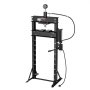 VEVOR hydraulische werkplaatspers 20 ton met 9 hoogte-instellingen voor staal, voor buigen, richten, persen en ponsen, handmatig en pneumatisch, met H-frame, manometer, 48 mm pons en antislip rubberen handgreep.