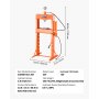 VEVOR Hydraulic Shop Press, 30 T H-Frame Pneumatic Shop Press with Press Plate & Triangular Support, Stable Garage Floor Adjustable Hydraulic Press with Relief Valve, Fit for Bending & Straightening