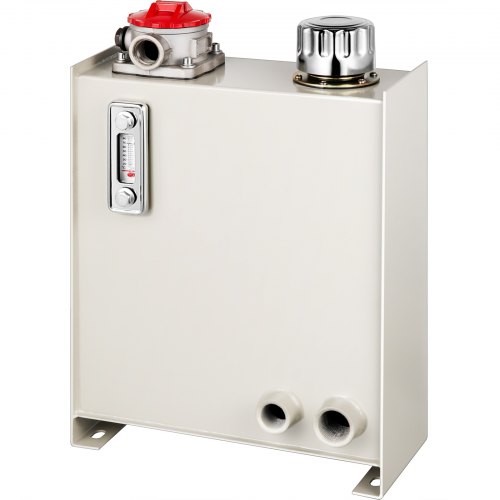 Vevor Hydraulische Olietank Staal Brandstoftank 15l Brandstofreservoir Meter Wit