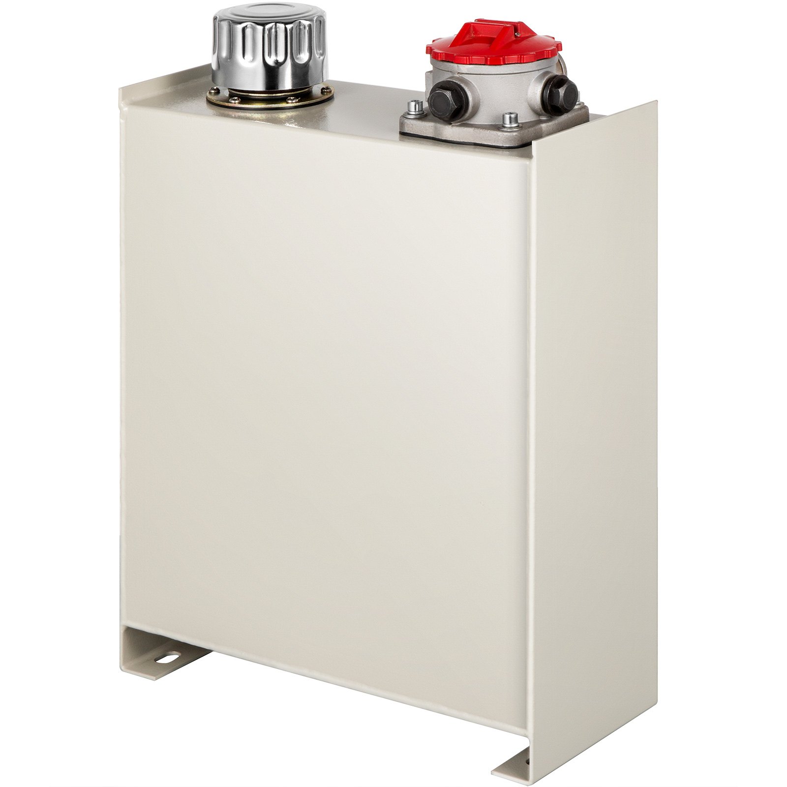 Vevor Hydraulische Olietank Staal Brandstoftank 15l Brandstofreservoir Meter Wit