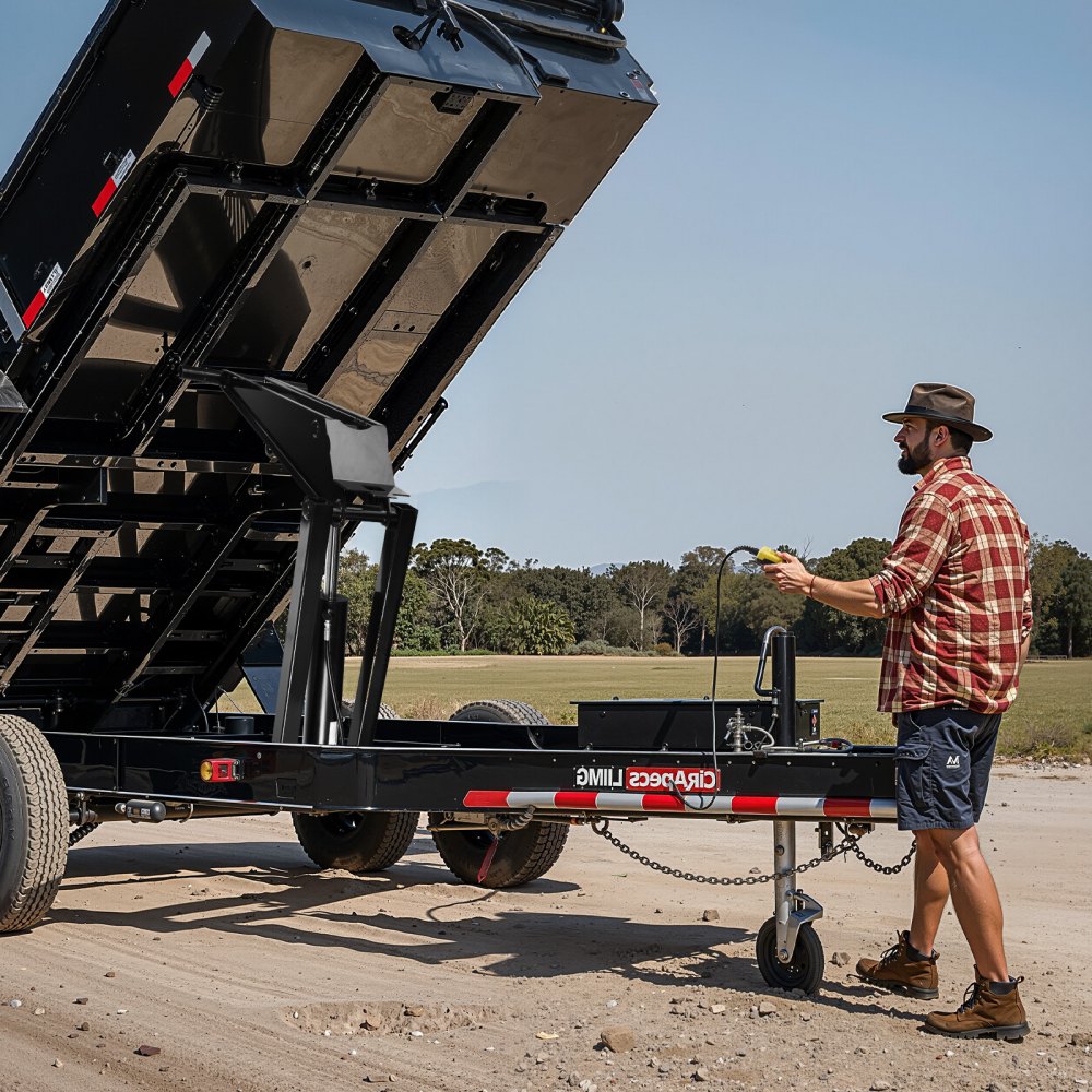 VEVOR Hydraulische kiepliftset 10 t kiepwagen Hydraulische schaarliftset Standaardset, kiepbakset met 12 V hydraulische pompunit Geschikt voor kiepwagens met schaarlift