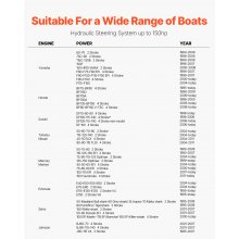 VEVOR 150 pk hydraulische buitenboordstuurset Stuursysteem voor marineboten