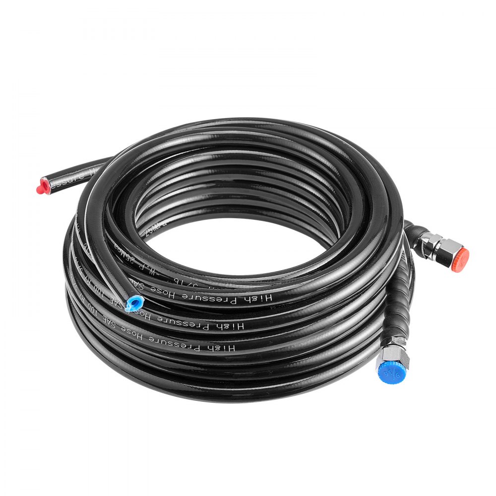 VEVOR Hydraulic Steering Kit, 90 HP, Marine Boat Hydraulic Steering System, with 6.9 MPa/1000 psi Helm Pump, Two-Way Lock Cylinder, and 24 ft High-Strength Hoses, for Single Station, Single-Engine Use