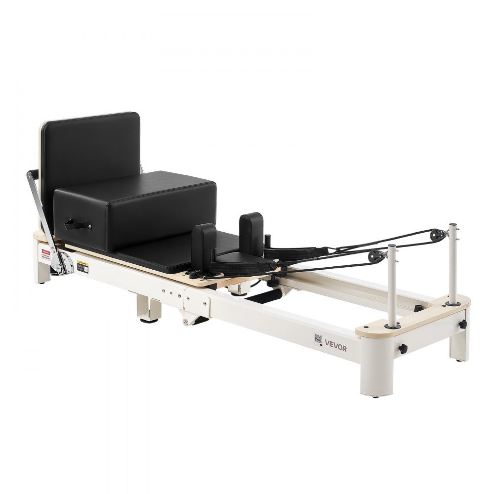 VEVOR Pilates Reformer, opvouwbaar, 221 x 69 x 83 cm, aluminiumlegering, voor thuis- en sportschoolgebruik, met jumpboard, zitbox, verstelbare hoofdsteun en stil schuifmechanisme, maximaal draagvermogen 181 kg