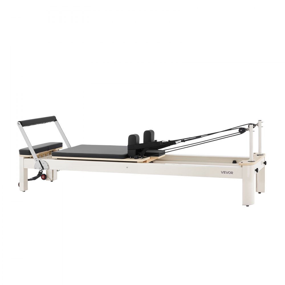 VEVOR Pilates Reformer met aluminium frame, 181 kg, 2350 x 690 x 945 mm. Ideaal voor thuisgyms en studio's, met stille slede, verstelbare hoofdsteun, Pilates box, jumpboard en voetbanden.