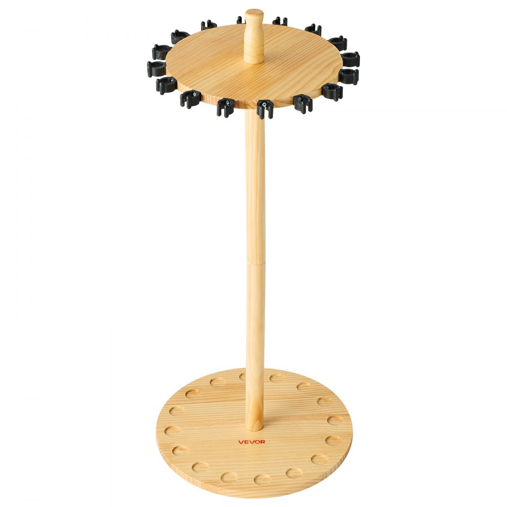VEVOR Hengelhouder voor 16 hengels, 360° draaibare houten hengelstandaard (rond) voor organisatie en opslag, ruimtebesparende vloerstandaard voor visgerei, cadeaus voor visliefhebbers