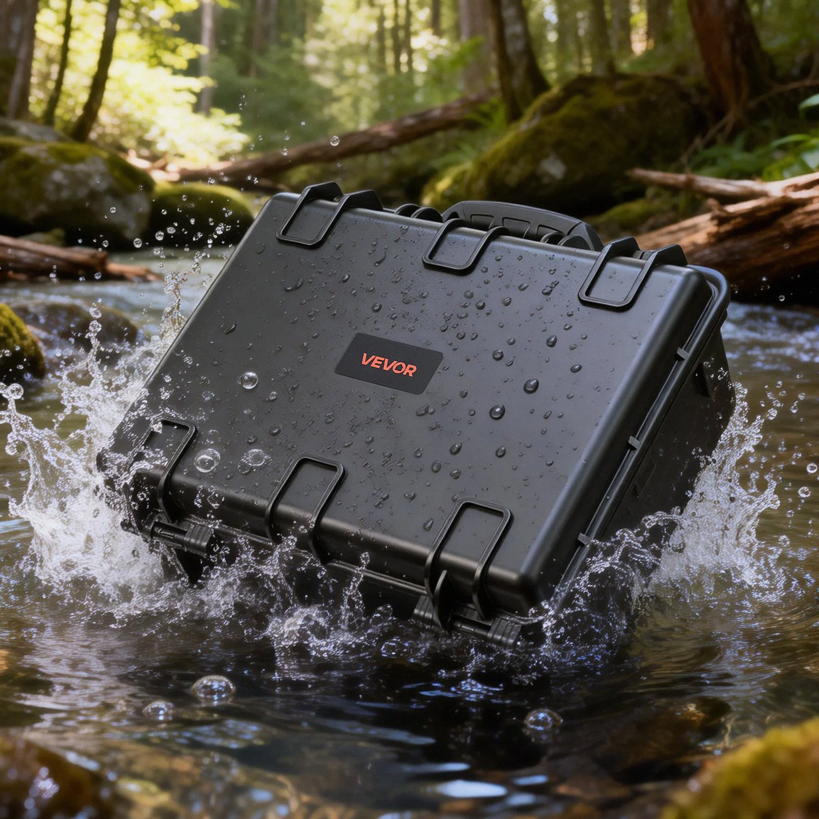 VEVOR Hardcase voor 6 pistolen, pistoolkoffer met XPE-schuiminzetstuk 475x415x215 mm, waterdichte pistoolkoffer met aanpasbaar interieur en draaghandvat, voor pistolen, lenzen en camera's