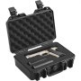 VEVOR Hard Pistol Cases with Pre-cut PU Foam, Waterproof & Dustproof Hard Gun Case for 1 Pistol, 12.59×9.01×4.4 in Lockable Pistol Case, Black