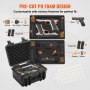 VEVOR Hard Pistol Cases with Pre-cut PU Foam, Waterproof & Dustproof Hard Gun Case for 2 Pistol, 14.1×11.5×7.6 in Lockable Pistol Case, Black
