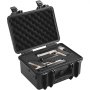 VEVOR Hard Pistol Cases with Pre-cut PU Foam, Waterproof & Dustproof Hard Gun Case for 2 Pistol, 14.1×11.5×7.6 in Lockable Pistol Case, Black