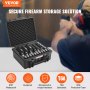 VEVOR Hard Pistol Cases with Pre-cut Lining, Waterproof & Dustproof Hard Gun Case for 6 Pistol, 19.3×17.1×8.3 in Lockable Pistol Case, Black