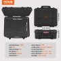 VEVOR Harde pistoolkoffer met voorgesneden voering, waterdichte en stofdichte harde koffer voor 6 pistolen, 19,3 × 17,1 × 8,3 inch, afsluitbare pistoolkoffer, zwart