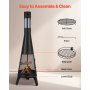 VEVOR Chiminea, 20 Inch Outdoor Wood Burning Firepit, Conical Fireplace for BBQ & Warming, Outside Wooden Fire Pit with Grill Mesh, Chimney Coat & Rustproof Chiminea Lid, for Patio, Garden, Backyard