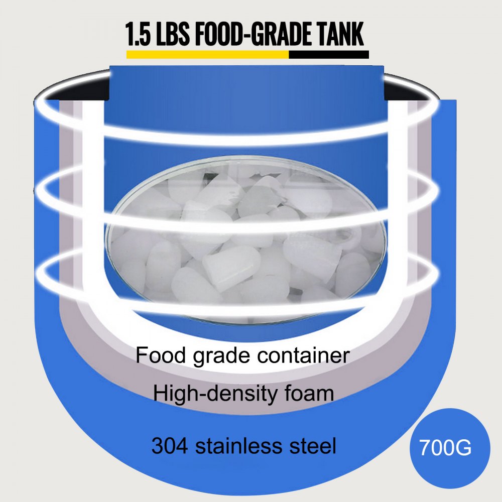 Portable Ice Maker 12KG(26LB) Per 24 Hours 2 Cube Size with Ice Scoop Euro- plug