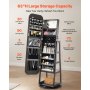 VEVOR 360° Swivel Jewelry Cabinet, 1600 mm Tall, Full-Length Mirror with Storage, Standing Rotatable Jewelry Armoire Organizer, Lockable Door with 2 Keys, Accessory Pouches, and Storage Shelves